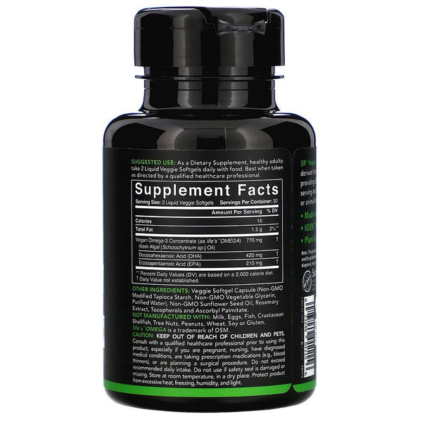 Sports Research, Vegan Omega-3, 60 Veggie Softgels (Vegan)