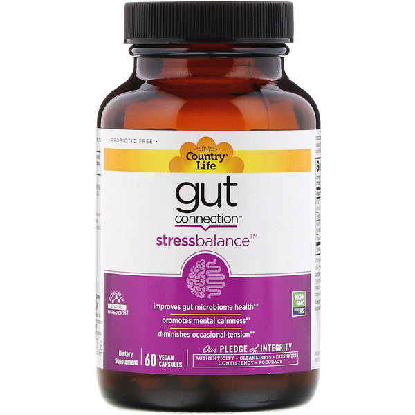 Country Life, Gut Connection, Stress Balance, 60 Vegan Capsules (Vegan)