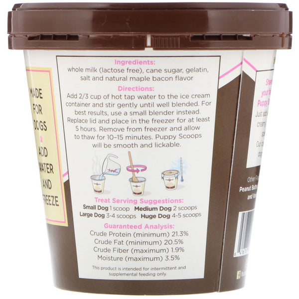 Puppy Cake, Ice Cream Mix For Dogs, Maple Bacon Flavor, 5.25 oz (148.8 g)