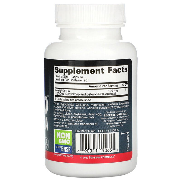 Jarrow Formulas, 7-Keto DHEA, 90 Veggie Caps (Keto)