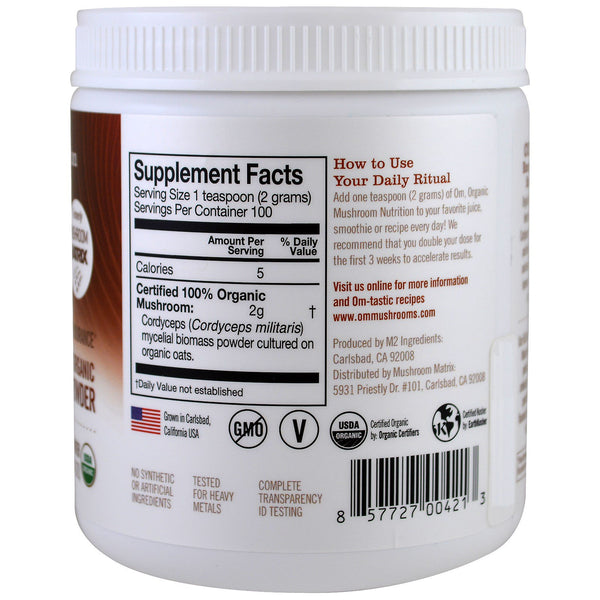 Organic Mushroom Nutrition, Cordyceps, Mushroom Powder