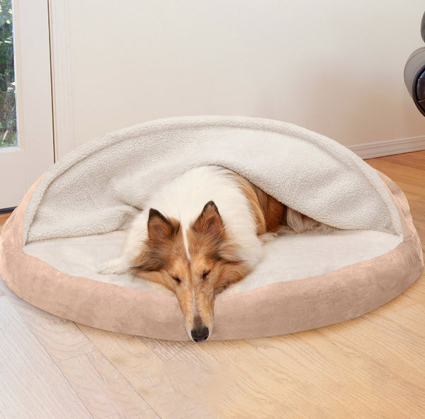 FurHaven Faux Sheepskin Snuggery Orthopedic Cat & Dog Bed w/Removable Cover