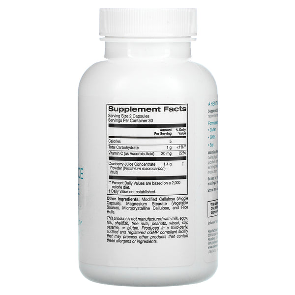 Solumeve, Cranberry Juice Concentrate plus Vitamin C, 60 Veggie Capsules