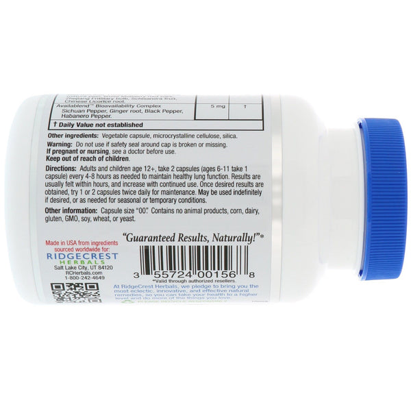 RidgeCrest Herbals, ClearLungs, Extra Strength, 120 Vegan Capsules (Vegan)