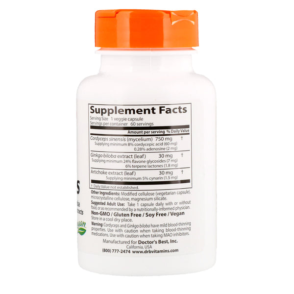 Doctor's Best, Ultra Cordyceps Plus, 60 Veggie Caps