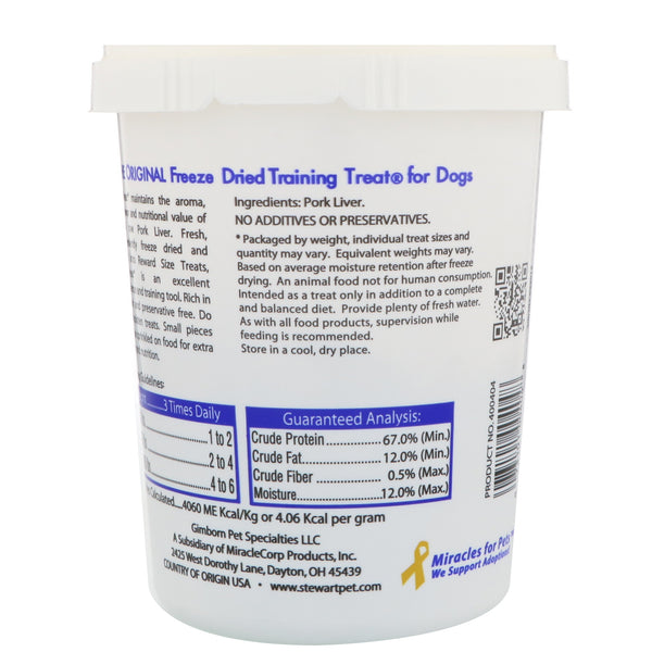 Stewart, Pro-Treat, Freeze Dried Treats, For Dogs, Beef Liver, 4 oz (113.4 Grams)