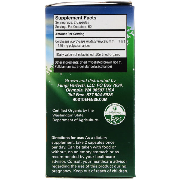 Fungi Perfecti, Cordyceps, Energy Support, 120 Vegetarian Capsules