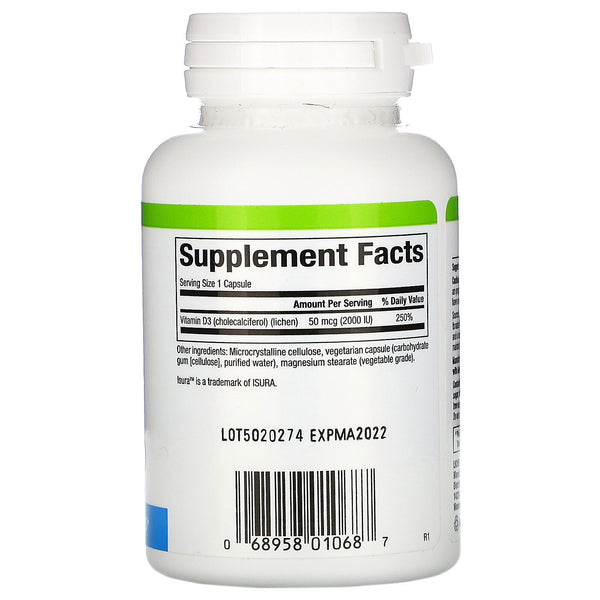 Natural Factors, Vegan Vitamin D3, 50 mcg (2,000 IU), 90 Vegetarian Capsules (Vegan)