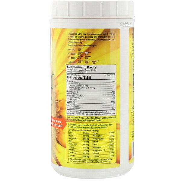 Pure Vegan, Plant Protein+, Vanilla, 2.34 lbs (1065 g) (Vegan)