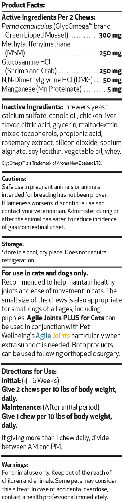 Agile Joints PLUS for Cats acces