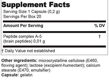 Cerluten® A-5 Nervous System Peptide Bioregulator - 20 Capsules