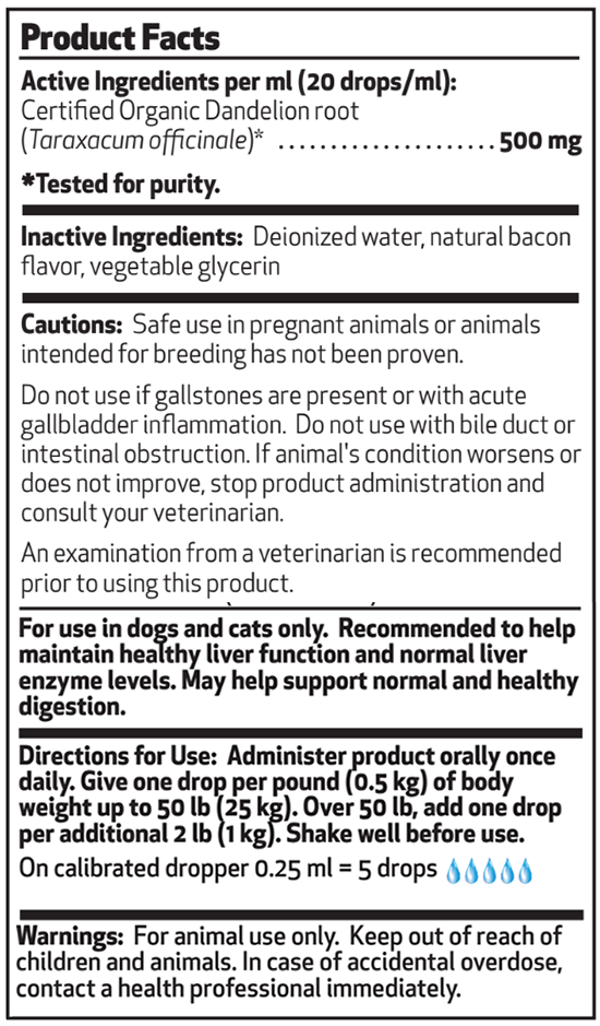 Dandelion Root for Cat Liver and Digestive Support acc