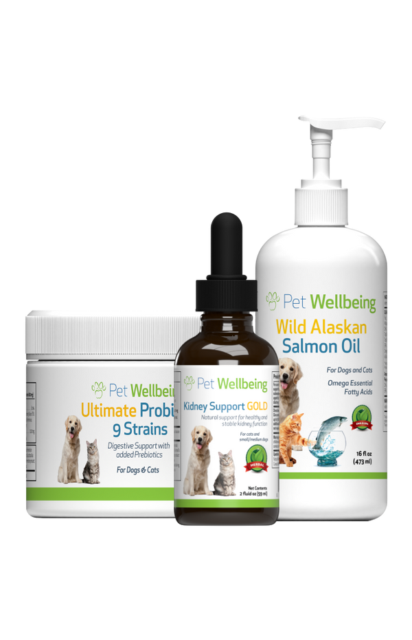 Value Pack Kidney Kit for cats(1 Kidney Support Gold+ 1 Probiotic+ Alaskan Salmon Oil)(Free shipping over $50 Order)