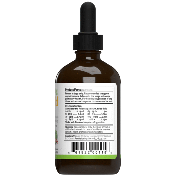 Lung Gold for dog lung infections and easy breathing (1 Bottle = 2oz, 4oz)(Free shipping over $50 Order)