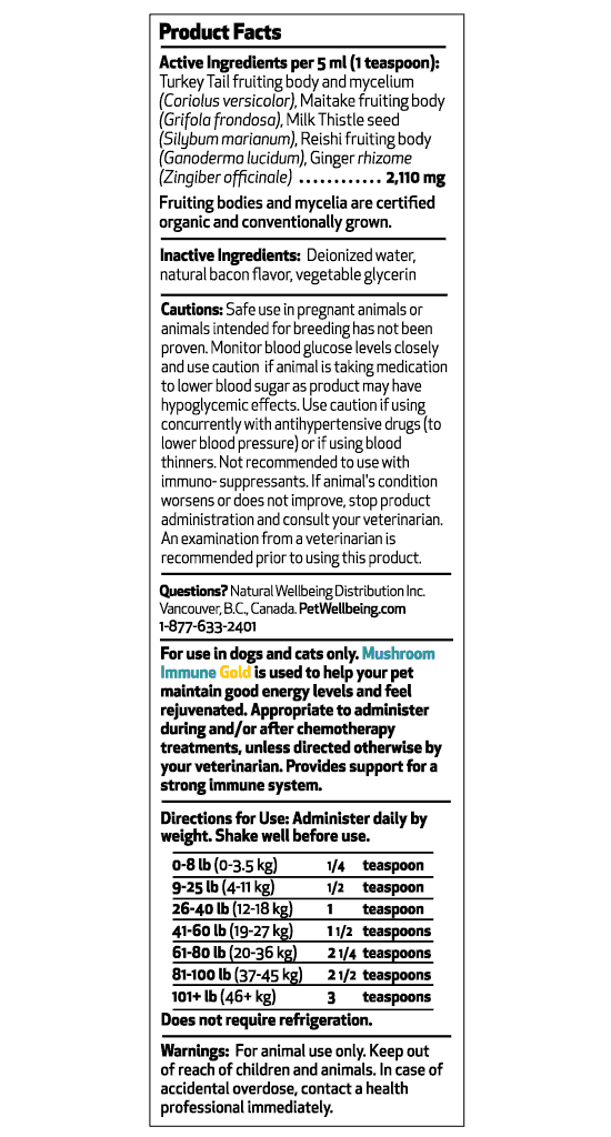 Mushroom Immune Gold for Feline Cancer Support acc
