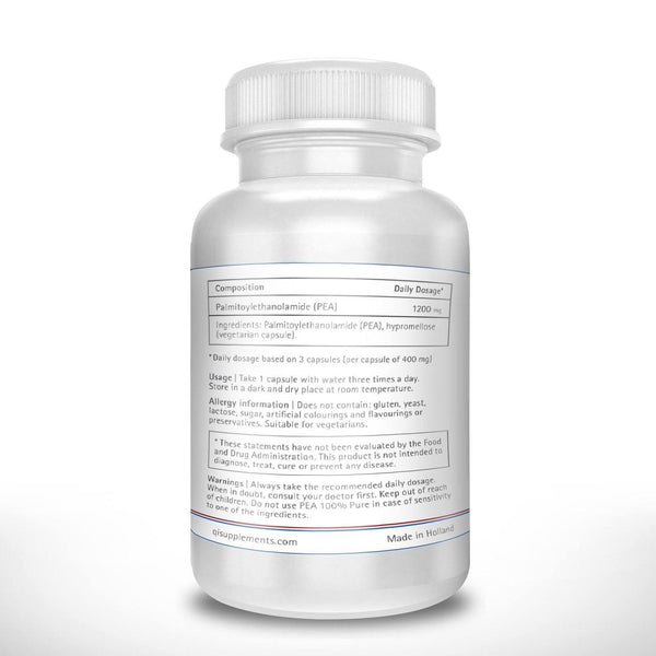 Vitalize Palmitoylethanolamide (PEA for Pain 100% PURE) - 90 Capsules 400mg P E A by Firma VIta