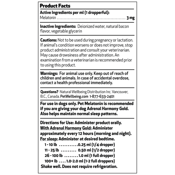 Pet Melatonin for Dogs (1 bottle = 2 oz or 4 oz) (Free shipping over $50 Order)