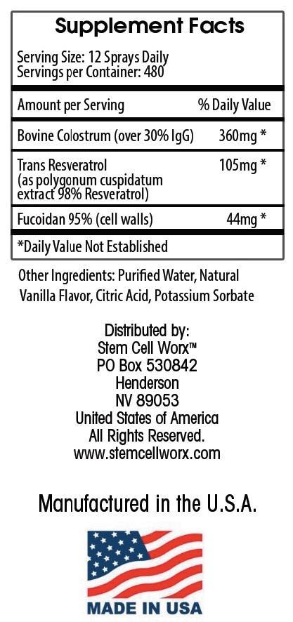 Stem Cell Worx Intraoral Spray Supplement - 3.5 FL Oz