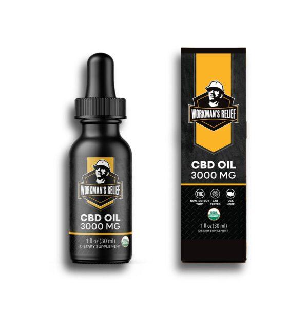 CBD oil 3000mg 1 oz - UUSDA Organic - Workman's Relief