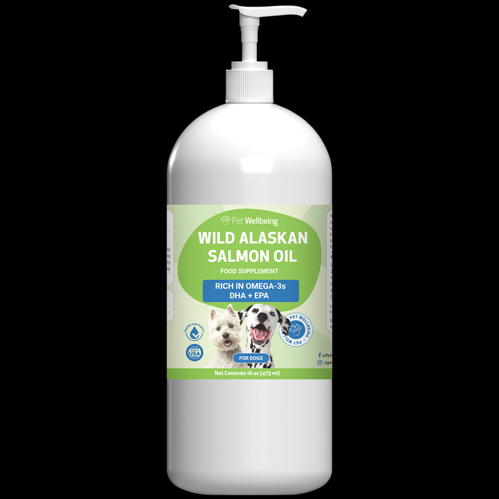 Wild Alaskan Salmon Oil - Omega-3s for Skin Health in Dogs(16 fl oz (473 ml) is a 1-2 month supply for Dogs)