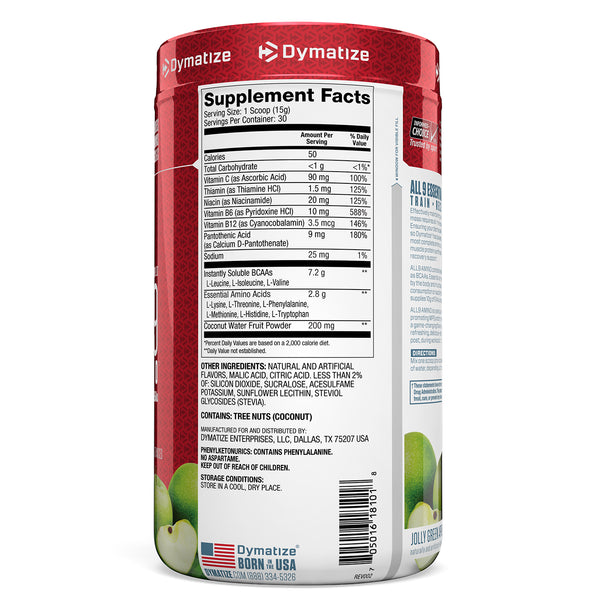 Dymatize Nutrition, ALL9AMINO, Jolly Green Apple, 15.87 oz (450 g)