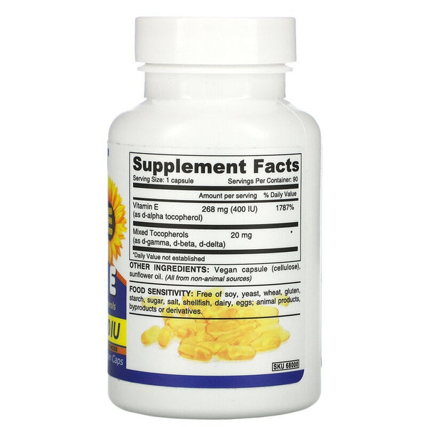 Deva, Vegan Vitamin E with Mixed Tocopherols, 400 IU, 90 Vegan Caps (Vegan)