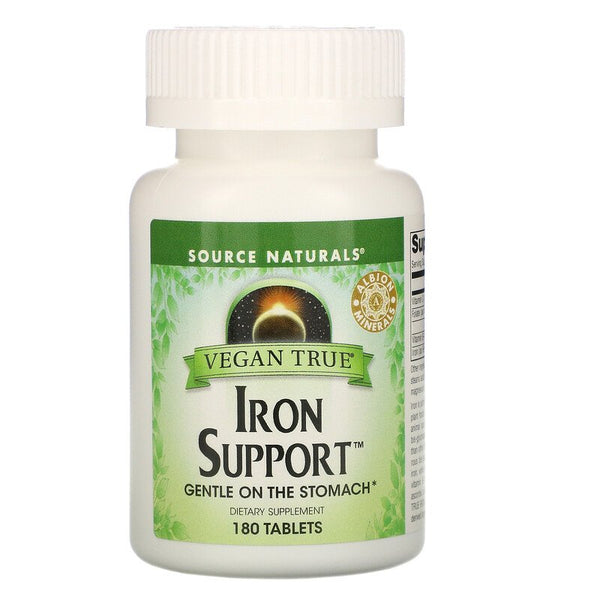 Source Naturals, Vegan True, Iron Support, 180 Tablets (Vegan)