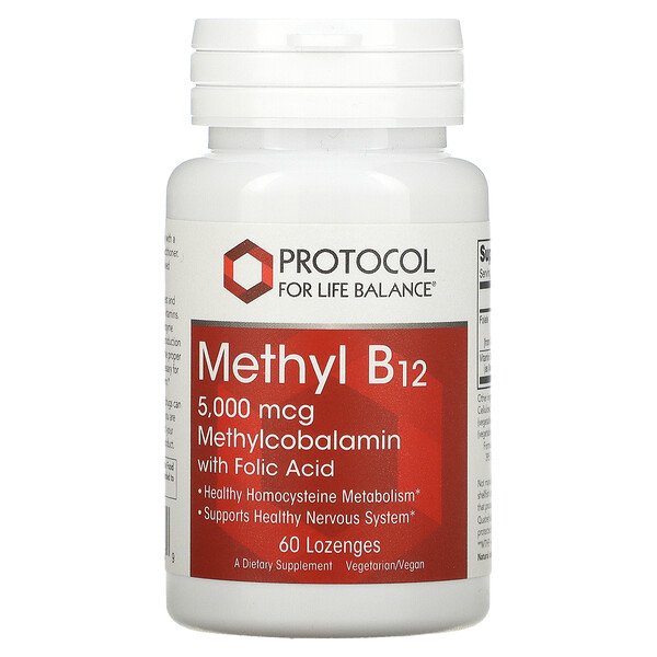 Protocol for Life Balance, Methyl B12, 5,000 mcg, 60 Lozenges