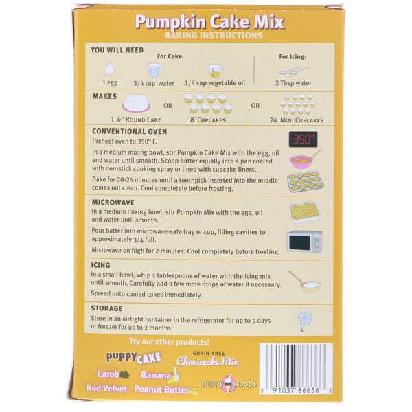Puppy Cake, Wheat-Free Cake Mix, For Dogs, Peanut Butter Flavored, 9 oz (255 g)