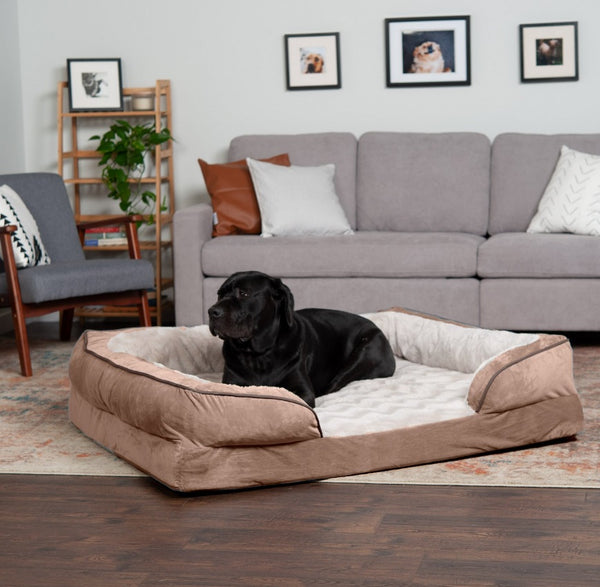 Perfect Comfort Velvet Waves Full Support Orthopedic Sofa Dog & Cat Bed