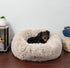 FurHaven Calming Cuddler Long Fur Donut Bolster Dog Bed