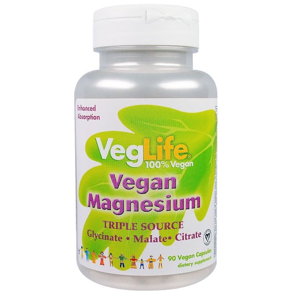 VegLife, Vegan Magnesium, Triple Source, 90 Vegan Caps (Vegan)