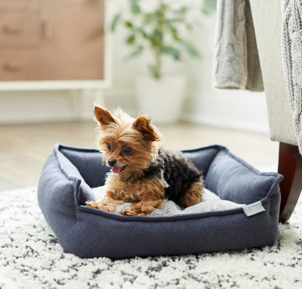 Frisco Faux Felt Flange Edge Bolster Cat & Dog Bed