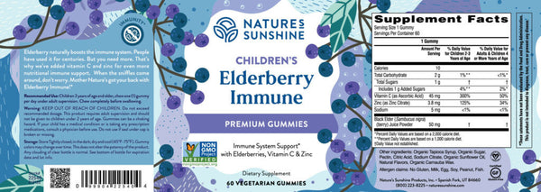 Children’s Elderberry  Immune—NEW (60 veg. gummies)