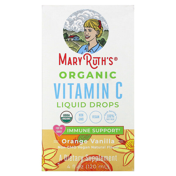 MaryRuth Organics, Organic Vitamin C Liquid Drops, Orange Vanilla, 4 fl oz (120 ml)