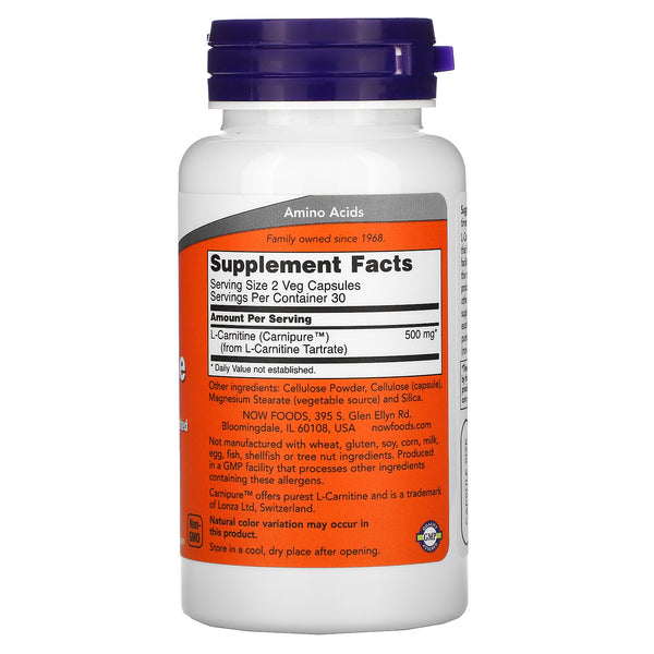 Now Foods, L-Carnitine, 250 mg, 60 Capsules