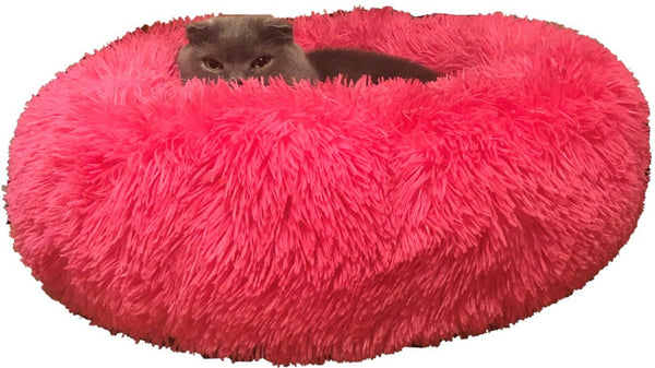 HDP Round Fuzzy Bolster Dog Bed