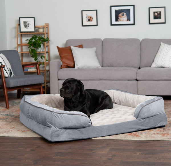 Perfect Comfort Velvet Waves Full Support Orthopedic Sofa Dog & Cat Bed