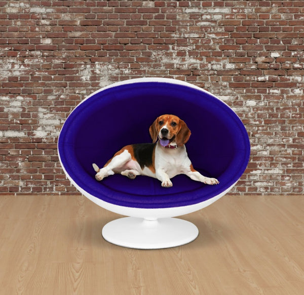 Sweet Barks Modern Fiberglass Ball Chair Elevated Dog & Cat Bed