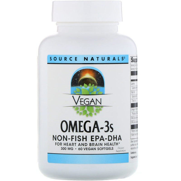 Source Naturals, Vegan Omega-3S, Non-Fish EPA-DHA, 300 mg, 60 Vegan Softgels (Vegan)
