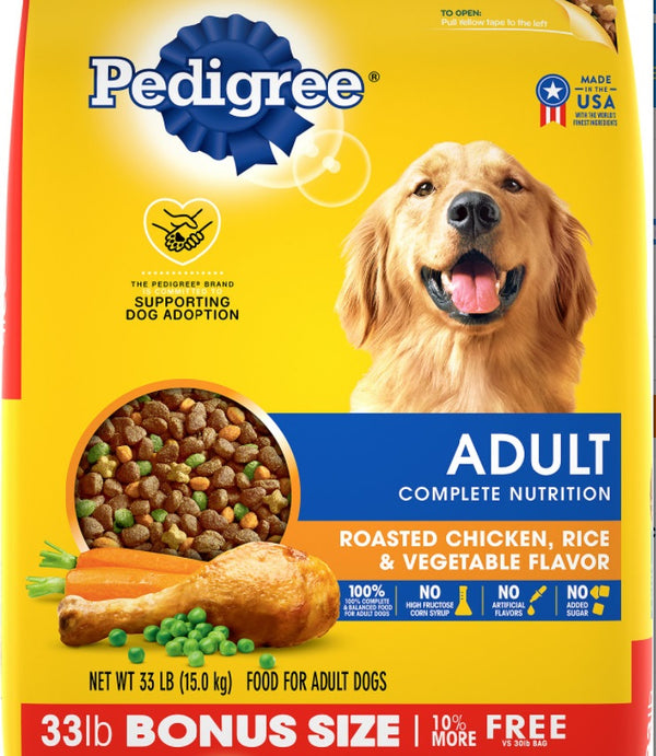 Pedigree Adult Complete Nutrition Roasted Chicken, Rice & Vegetable Flavor Dry Dog Food