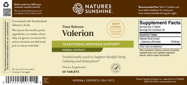 Valerian Root Extract  T/R (60 tabs)*