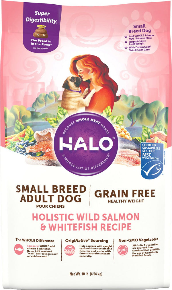 Halo Holistic Healthy Weight Small Breed Grain-Free Wild Salmon & Whitefish Dry Dog Food