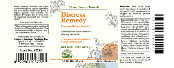 Distress Remedy (Flower Remedy) (2 Fl Oz)