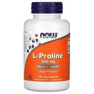 Now Foods, L-Proline, 500 mg, 120 Veg Capsules