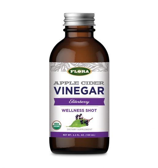 APPLE CIDER VINEGAR WELLNESS SHOT ELDERBERRY (FLORA) 3.3 oz