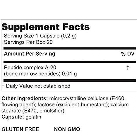 BONOMARLOT® - A-20 BONE MARROW PEPTIDE BIOREGULATOR - 20 CAPSULES