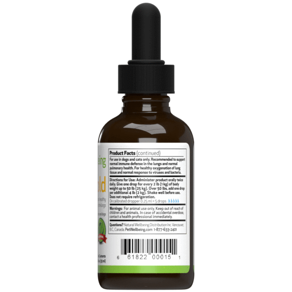 Lung Gold for dog lung infections and easy breathing (1 Bottle = 2oz, 4oz)(Free shipping over $50 Order)