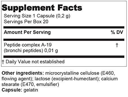 TAXOREST® - A-19 LUNG PEPTIDE BIOREGULATOR - 20 CAPSULES