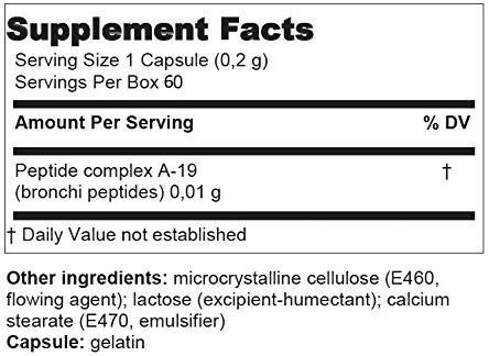 TAXOREST - A-19 LUNG PEPTIDE BIOREGULATOR - 60 CAPSULES